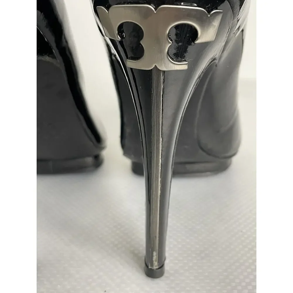 Tory Burch Jude Patent Leather Heels Black Size 10 Stiletto